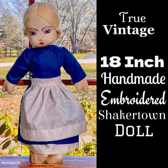 Vintage Other - ▪️VTG▪️1980's18 Inch RARE & HARD-TO-FIND Handmade Embroidered Shakertown Doll